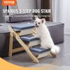 VEVOR Wood Pet Stairs/Pet Steps, 2-in-1 Foldable Wooden Dog Stair for Beds, Sofa and Cars, Dog Stairs & Ramp with 3 Steps for Small Medium Large Pet,