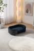 Scandinavian style Elevated Dog Bed Pet Sofa With Solid Wood legs and Black Bent Wood Back, Cashmere Cushion,Mid Size