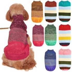 Horizontal Two-Legged Pet Warm Knit Striped Color Knit (Type: GreenXXL)