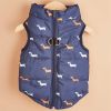 Cartoon Cardigan Waistcoat with Zipper Tractive Hole for Dogs