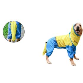 Four-Legged Waterproof All-Inclusive Raincoat for Pets (size: BLUEYELLOW-6XL)